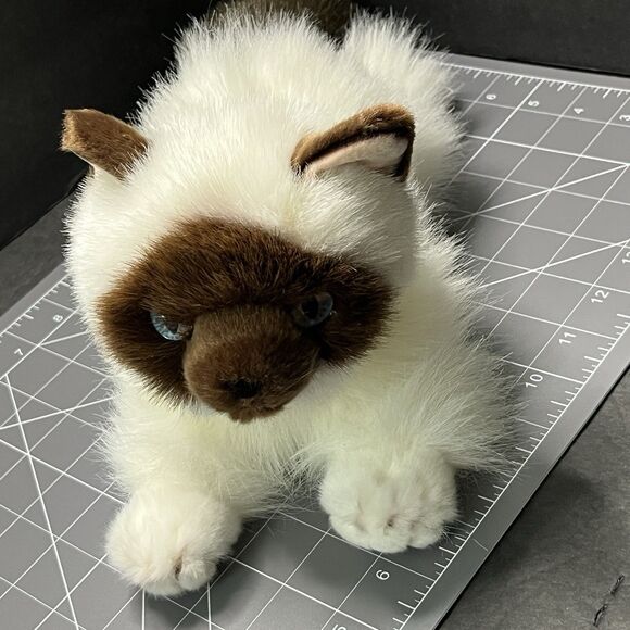 Aurora Himalayan/Siamese Kitten Kitty Cat Plush Stuffed Animal Blue Eyes Toy 12" - Picture 1 of 12